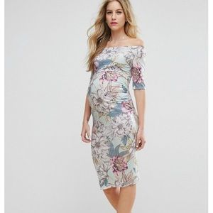 ASOS Maternity floral print Bardot dress size 4